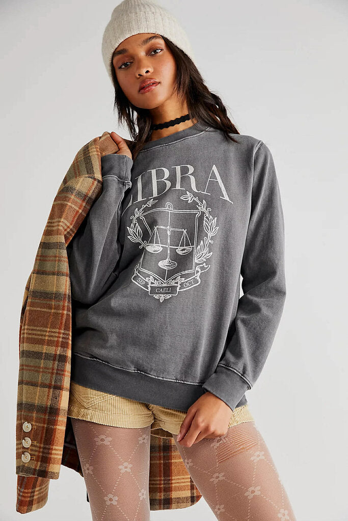Girl Dangerous x Anthropologie Zodiac Libra Collegiate Sweatshirt - Size Small