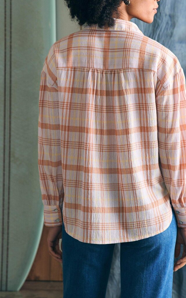 Faherty Olli Blouse in Aroma Plaid - Size XS(Retails $148)