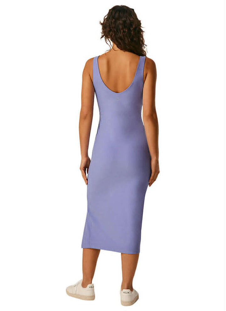 Beyond Yoga Spacedye Inspire Midi Dress in Periwinkle Cloud Heather - Size Medium