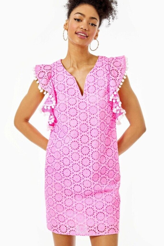 lilly pulitzer pink eyelet dress Lissette Midi Anchored In Prosecco Pink Lilly Pulitzer Ashtyn Babydoll Eyelet