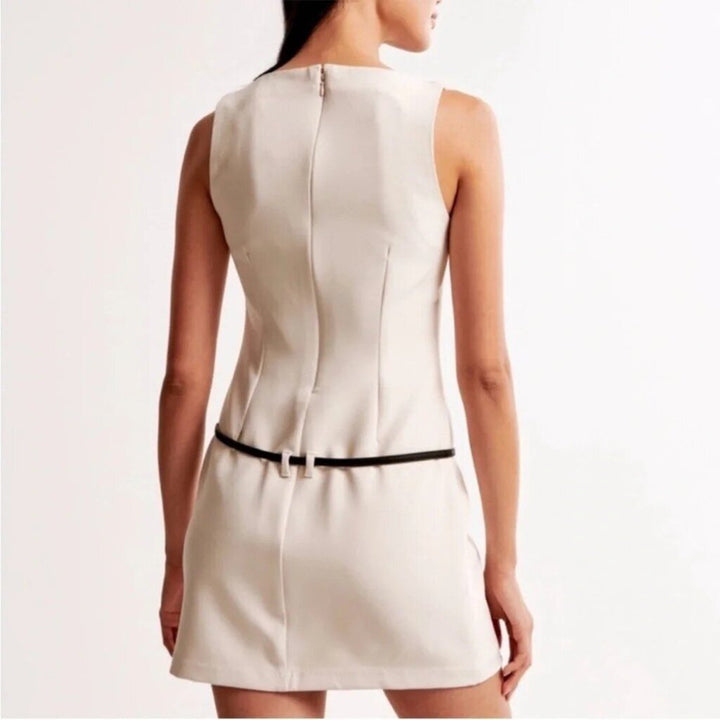 Abercrombie & Fitch NWT Square Neck Belted Mini Dress - Size Large