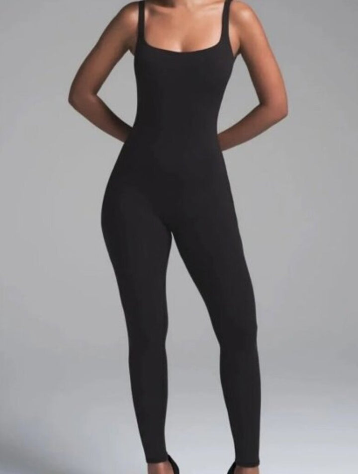 Skims NWT Fit Everybody Square Neck Low Back Onesie in Onyx - Size Medium (Retails for $98)