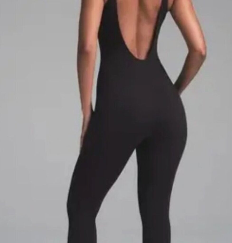 Skims NWT Fit Everybody Square Neck Low Back Onesie in Onyx - Size Medium (Retails for $98)