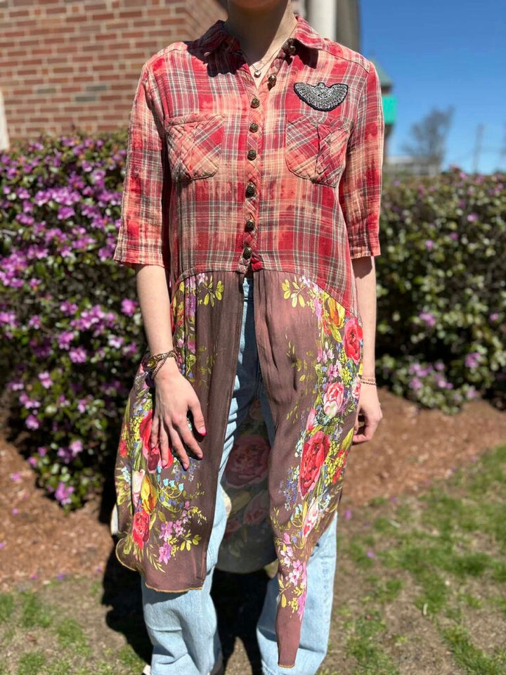 Aratta Silent Journey The Most Worthy Flannel Floral Duster - Size XS
