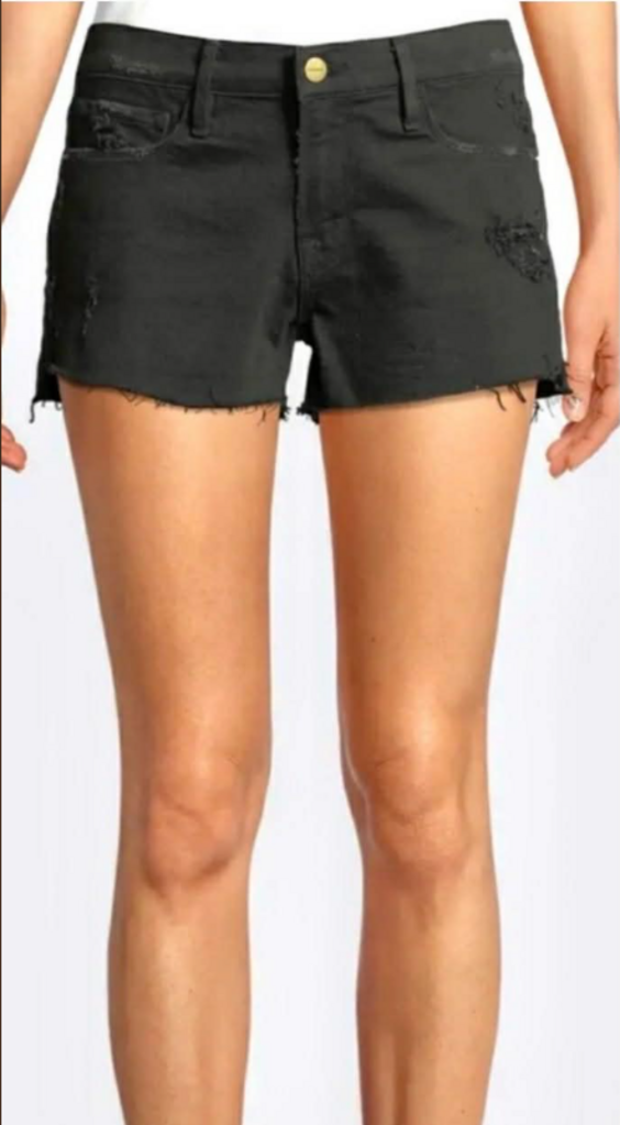 Frame NWT Le Cutoff Black Denim Shorts - Size 32
