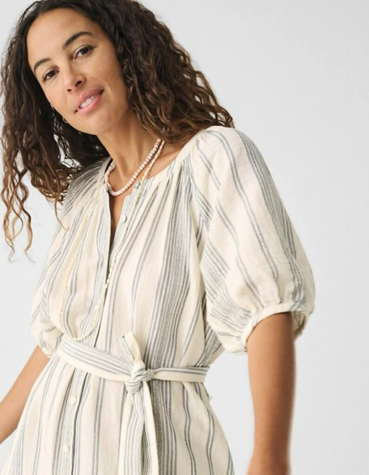 Faherty NWT Carmel Dream Stripe Organic Cotton Gauze Dress - Size Small (Retails for $228)