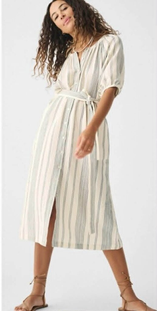 Faherty NWT Carmel Dream Stripe Organic Cotton Gauze Dress - Size Small (Retails for $228)
