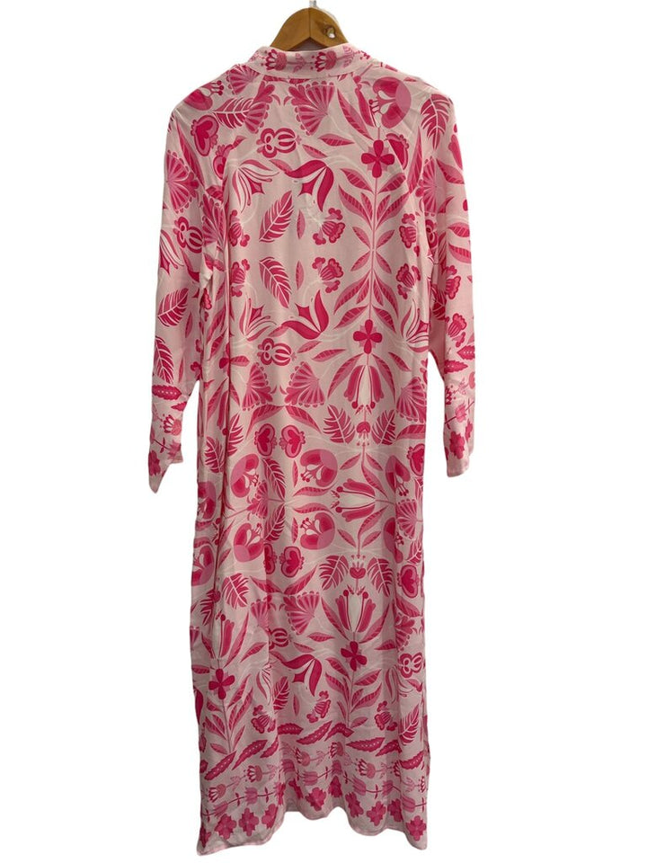 Sail To Sable NWT Caftan Maxi Dress in Blush Geo Floral - Size Medium (Retails for $248)