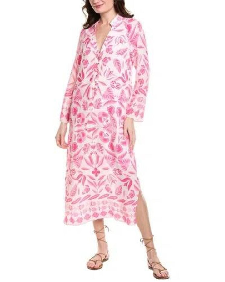 Sail To Sable NWT Caftan Maxi Dress in Blush Geo Floral - Size Medium (Retails for $248)