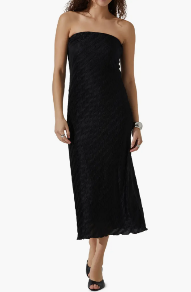 ASTR The Label NWT Plisse Strapless Midi Dress - Size Large (Retails for $74)