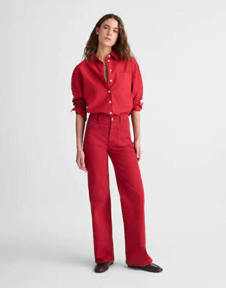 Madewell The Emmy Wide-Leg Pant in Cherry - Size 28