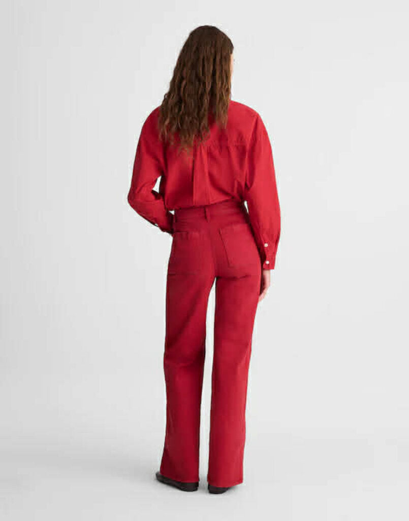 Madewell The Emmy Wide-Leg Pant in Cherry - Size 28