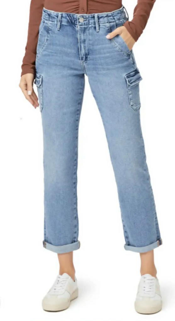 Paige Drew Cargo Pocket Cuffed Ankle Denim Jeans - Size 29