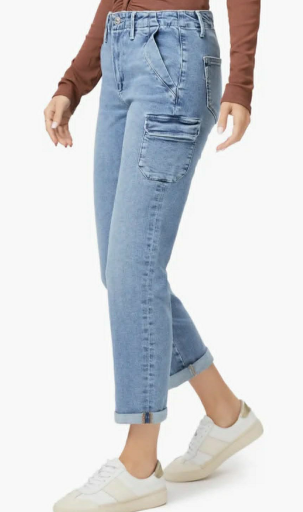 Paige Drew Cargo Pocket Cuffed Ankle Denim Jeans - Size 29
