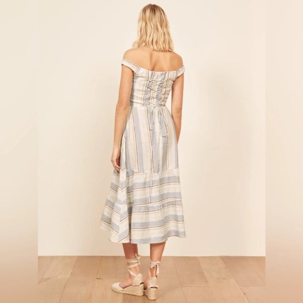 Reformation Kate Dress In Napoli Stripe - Size 10