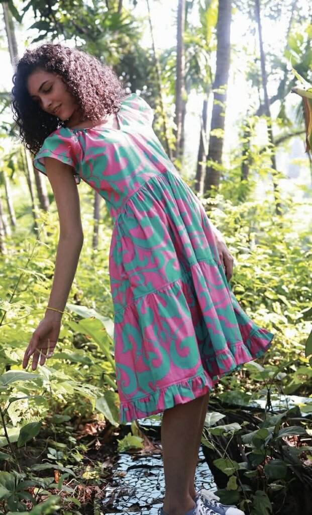 Maude Vivante Chloe Dress in Damask - Size Small