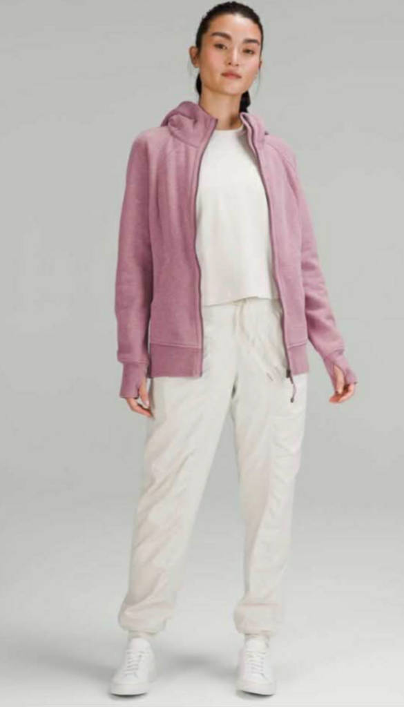 Lululemon Scuba Full Zip Hoodie In Heathered Velvet Dust - Size 4
