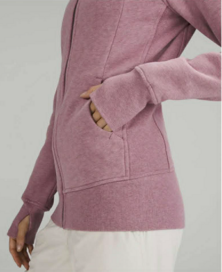 Lululemon Scuba Full Zip Hoodie In Heathered Velvet Dust - Size 4