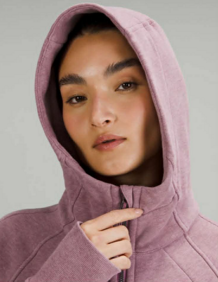 Lululemon Scuba Full Zip Hoodie In Heathered Velvet Dust - Size 4
