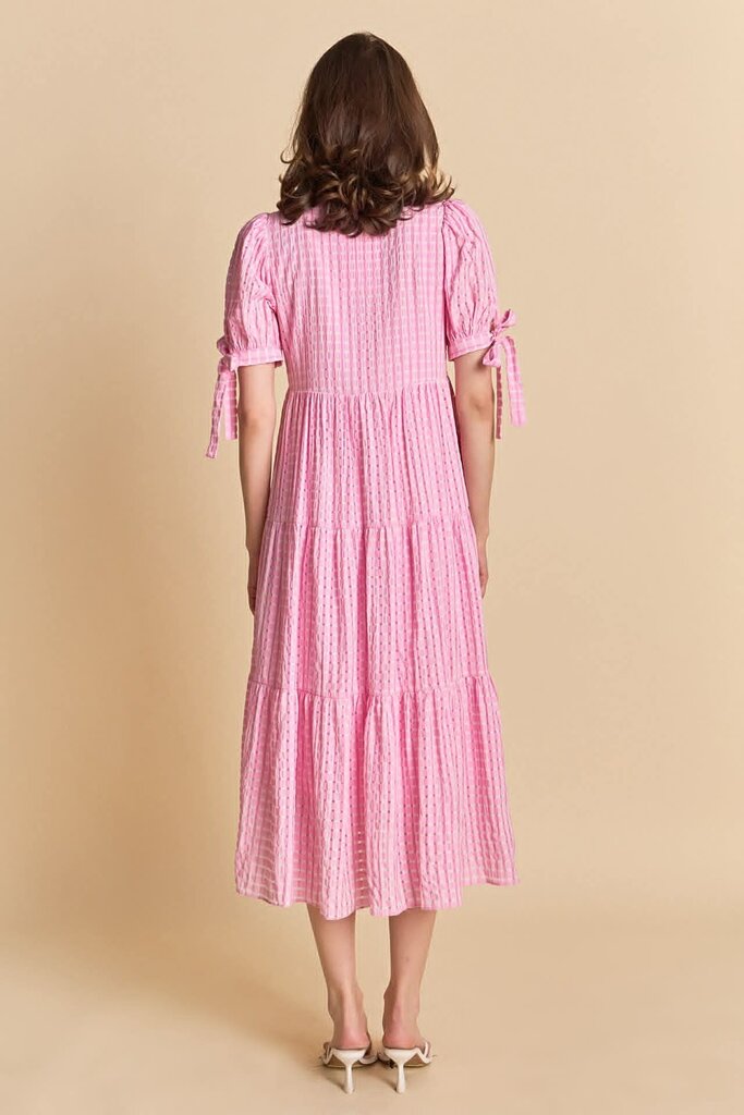 English Factory Gingham Tiered Midi Dress - Size Small