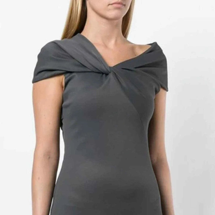 Helmut Lang Twist Rib Dress In Carbon - Size Medium