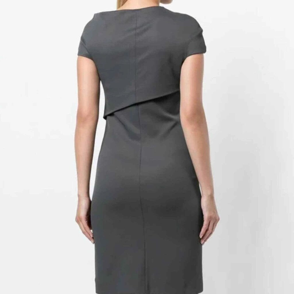 Helmut Lang Twist Rib Dress In Carbon - Size Medium