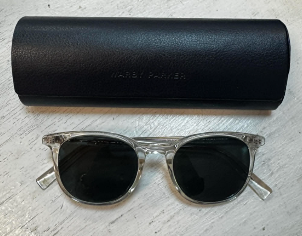 Warby Parker Durand Frame Sunglasses In Crystal With Case