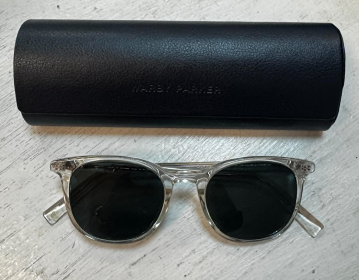 Warby Parker Durand Frame Sunglasses In Crystal With Case