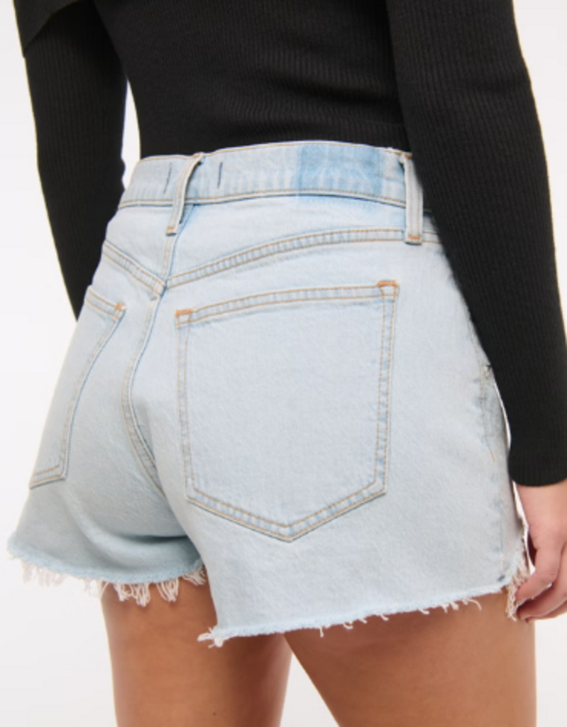 Abercrombie & Fitch NWT Curve Love High Rise Mom Short in Light Destroy - Size 30