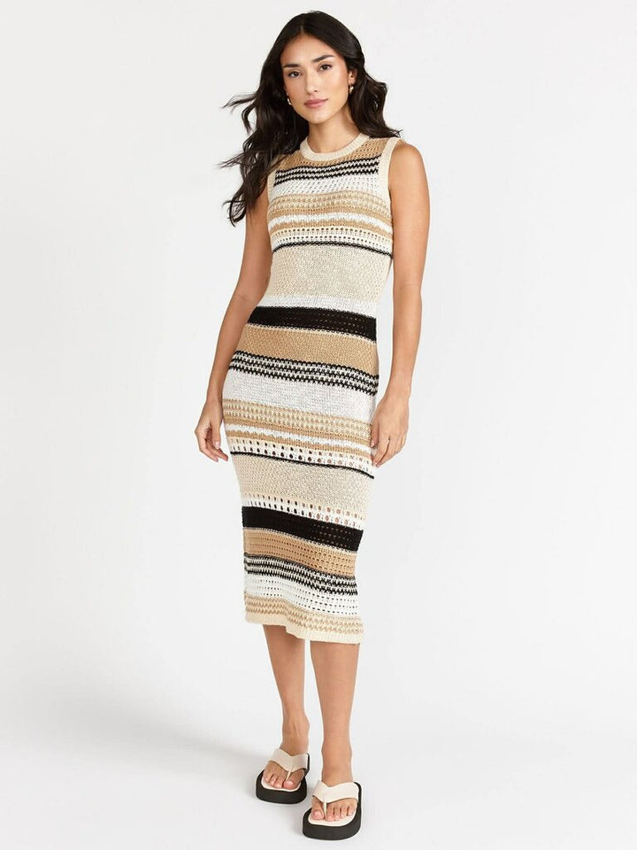 RD Style Sleeveless Crochet Striped Midi Dress (Retails $98) - Size XS