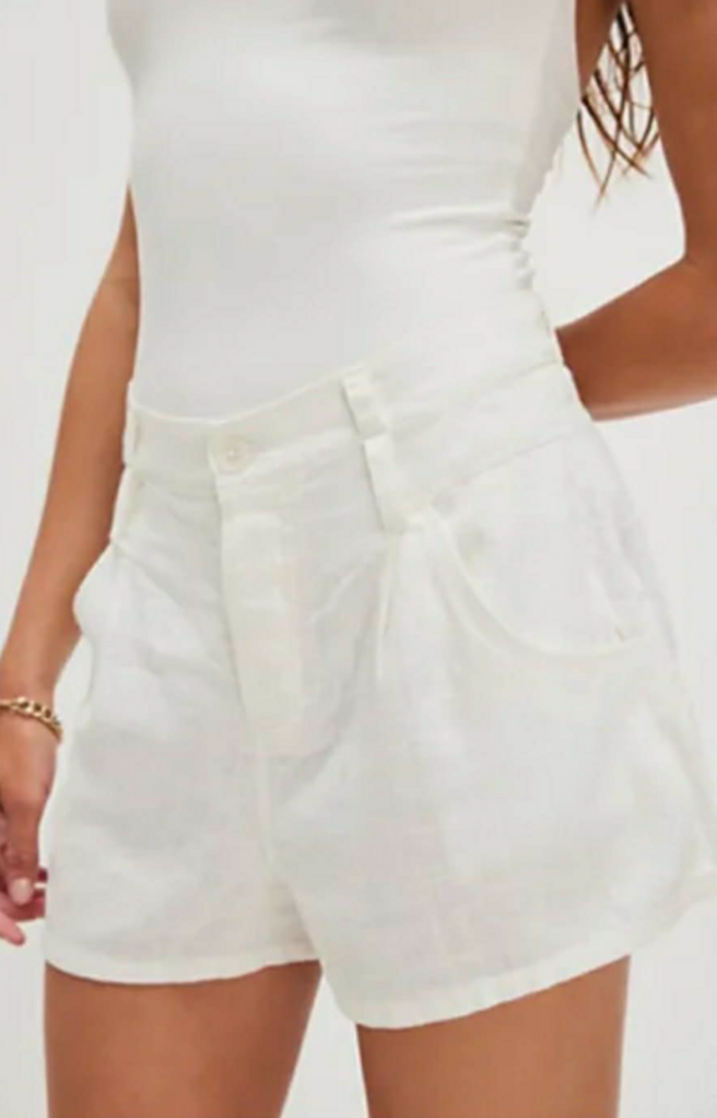 Free People Cool Ivory Audra Linen Shorts NWT - Size 12