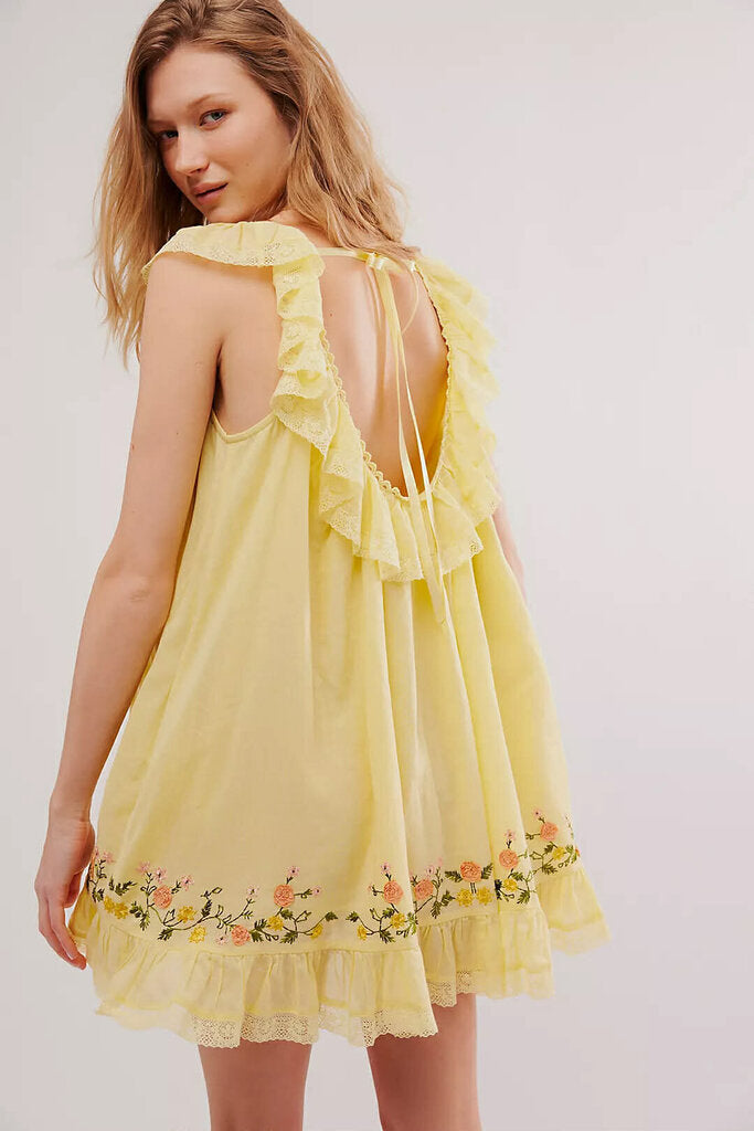 Free People NWT Buttercup Embroidered Mini Dress (Retails $168) - Size XS