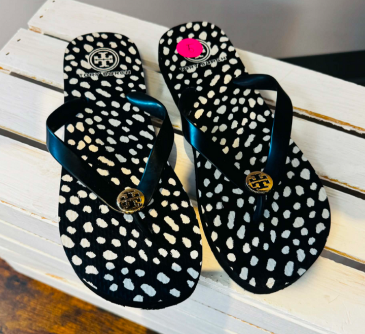 Tory Burch Pony Spotted Flip Flops - Size 9