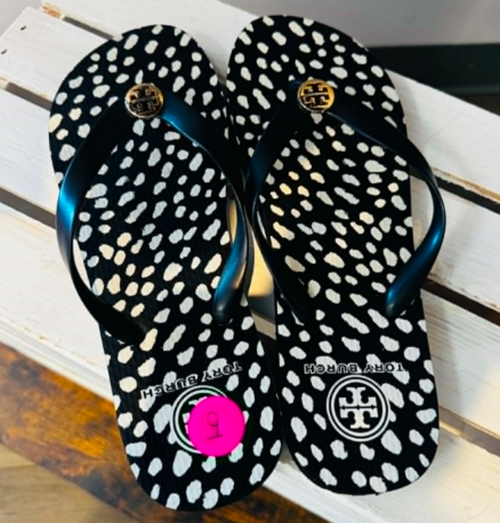 Tory Burch Pony Spotted Flip Flops - Size 9