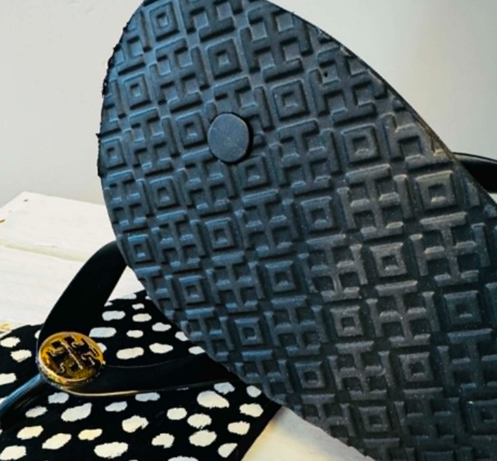 Tory Burch Pony Spotted Flip Flops - Size 9