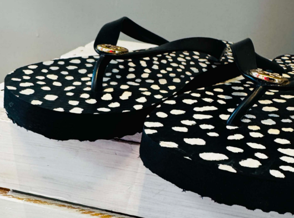 Tory Burch Pony Spotted Flip Flops - Size 9