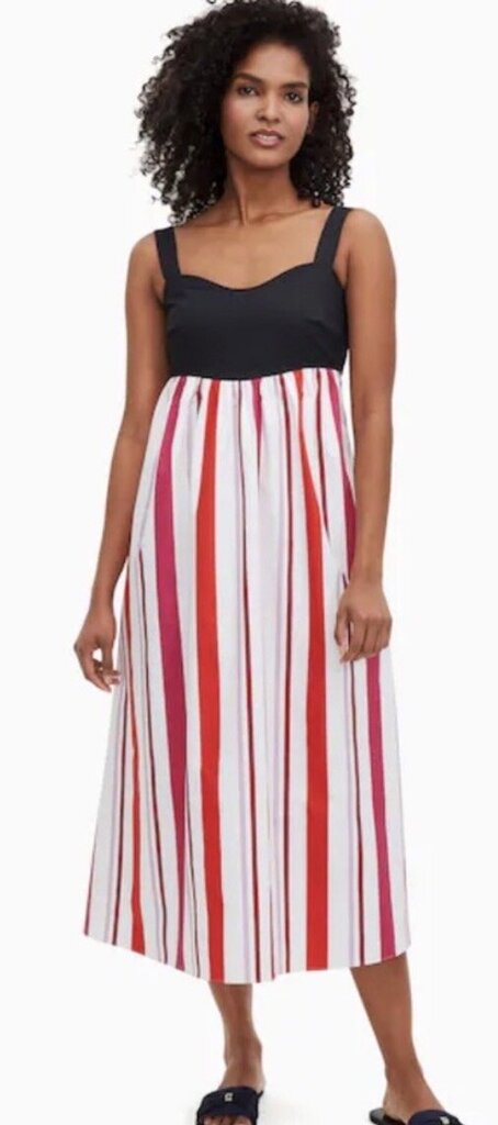 Kate Spade Gardenside Stripes Maxi Dress - Size XL