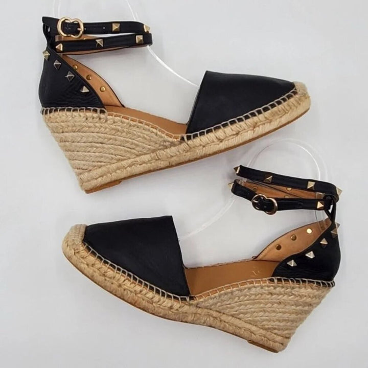 Maypol Studded Wedge Espadrilles - Size 40