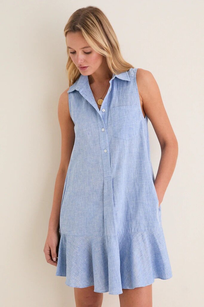 Tuckernuck Chambray Sleeveless Callahan Shirt Dress