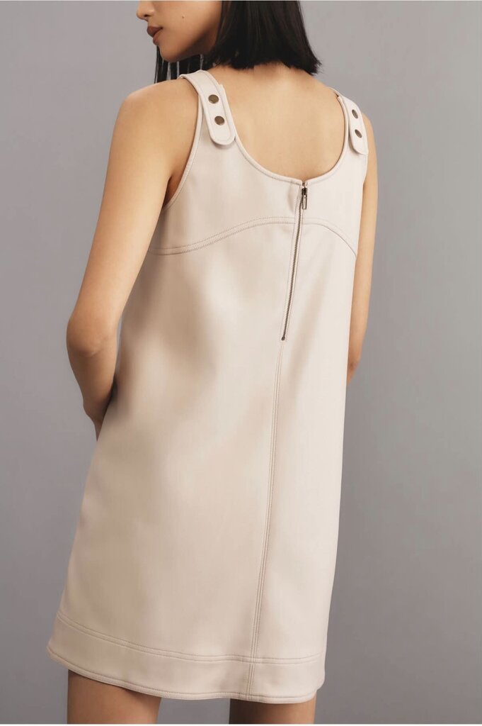 Pilcro Faux-Leather Scoop-Neck Shift Mini Dress - Size 2