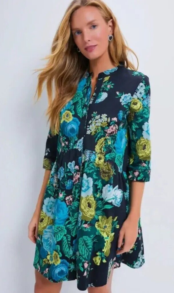 Tuckernuck Verdant Floral Royal Shirt Dress - Size XS Chic Boutique Consignments Tuckernuck Verdant Floral Royal Shirt Dress - Size XS Chic Boutique Consignments