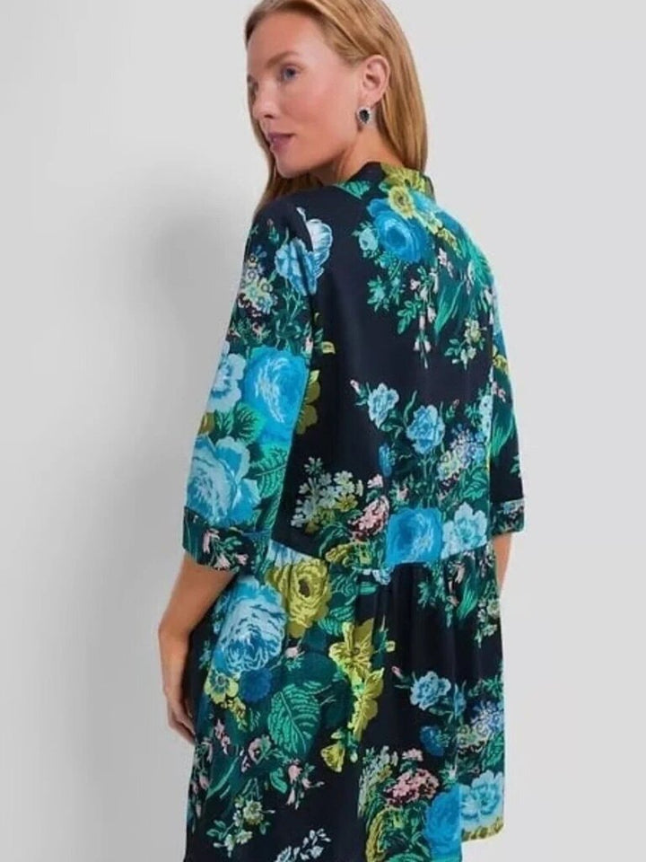 Tuckernuck Verdant Floral Royal Shirt Dress - Size XS