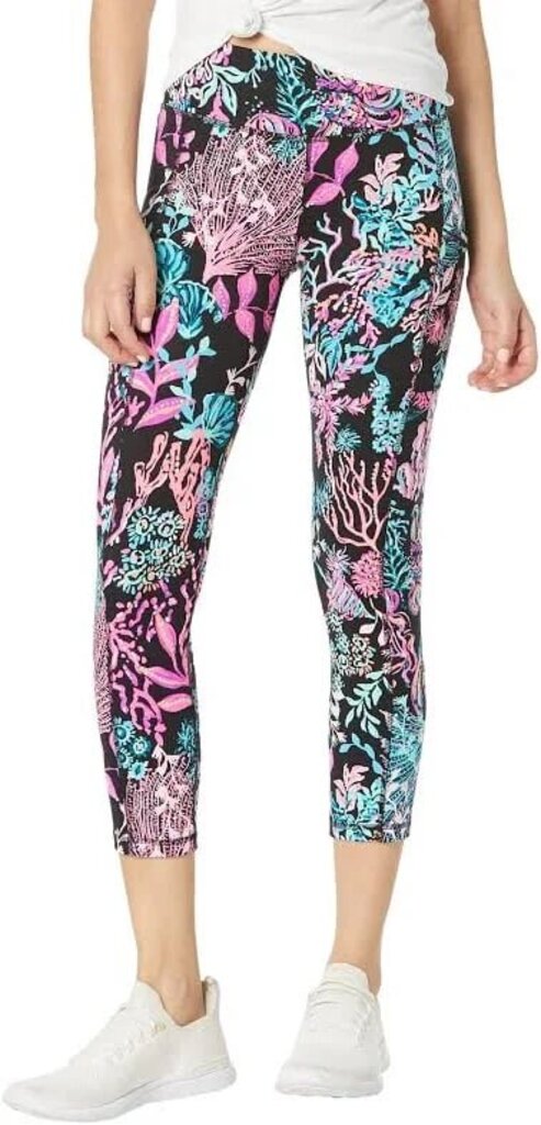 Lilly Pulitzer NWT Weekender Mid Rise Leggings in Onyx Twilight Coral (Retails for $108) - Size XXL