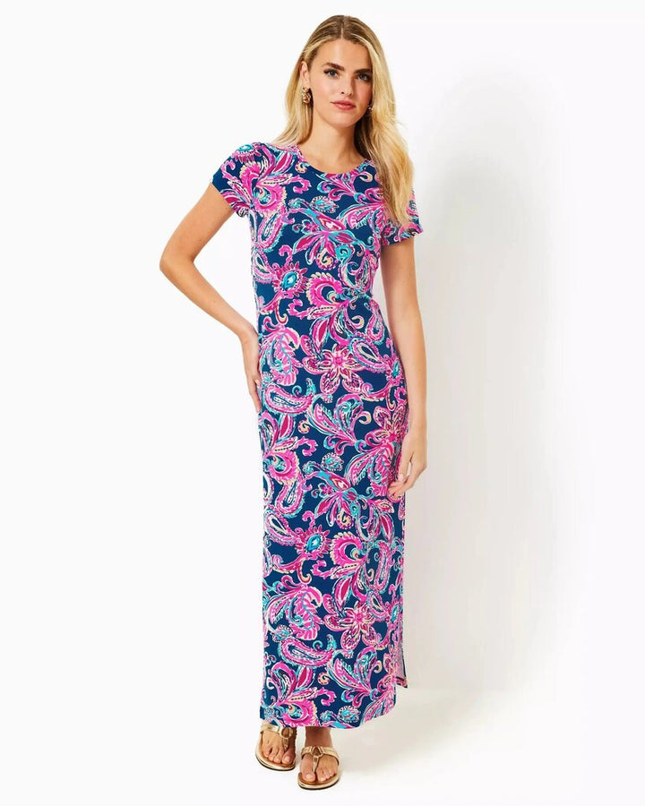 Lilly Pulitzer NWT Kaden 50+ UPF Maxi Dress in Multi Fitting About - Size Medium (Retails for $238)