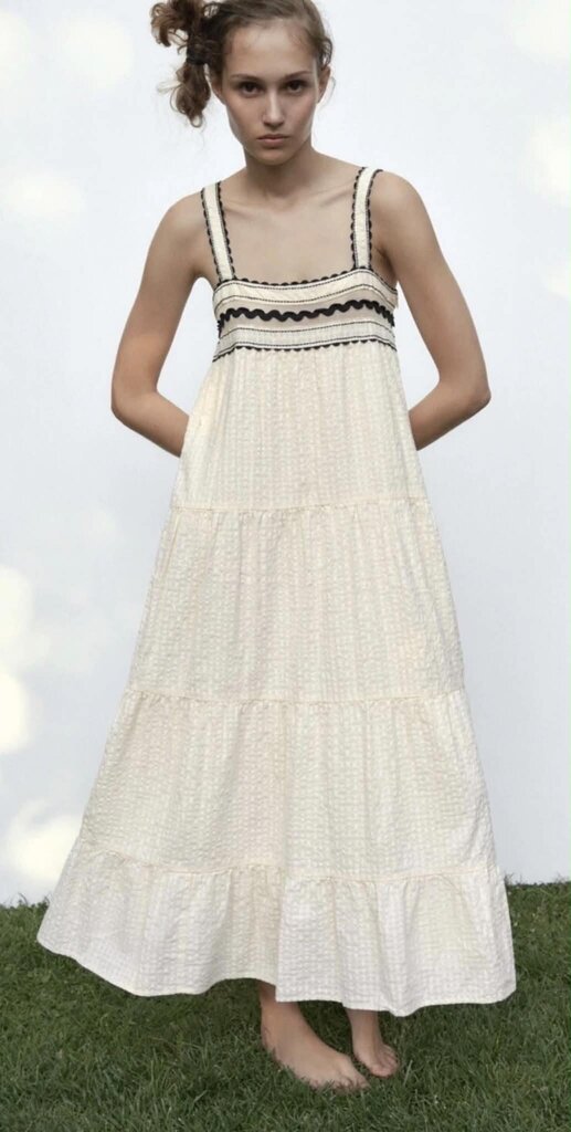 Zara Contrast Lace Dress - Size Medium