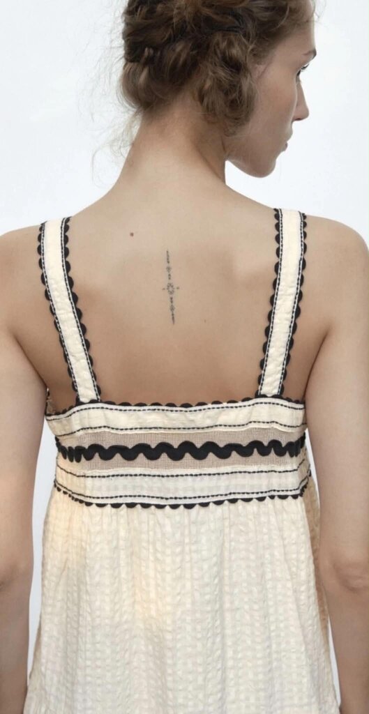 Zara Contrast Lace Dress - Size Medium