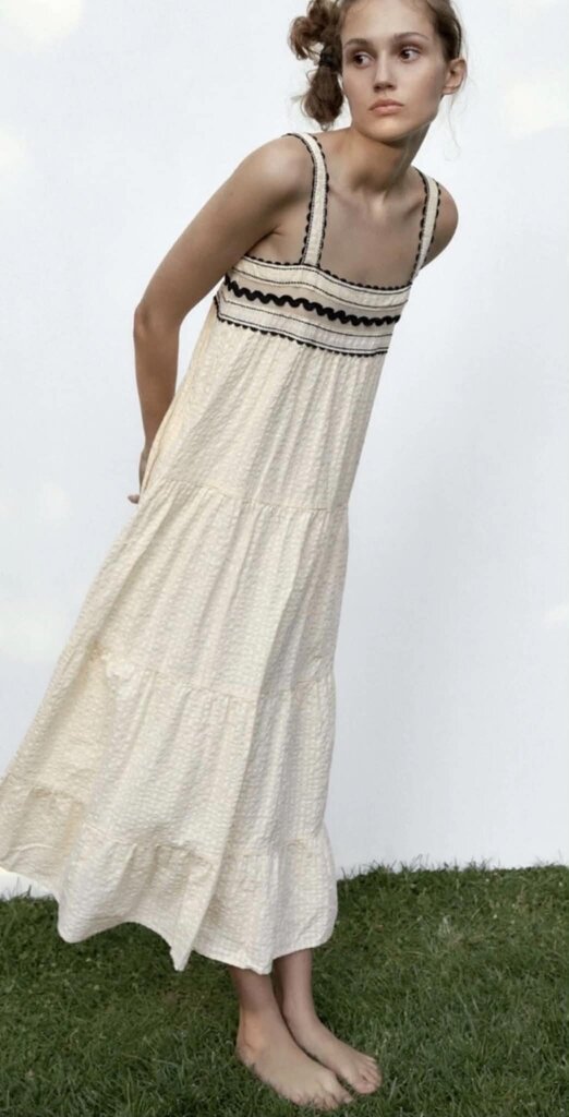 Zara Contrast Lace Dress - Size Medium