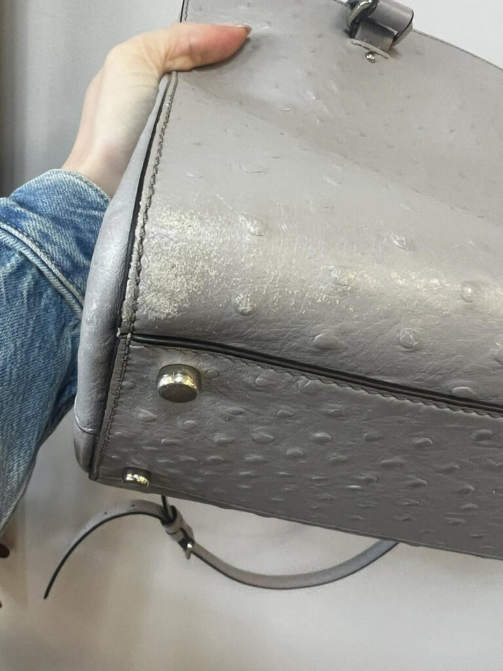 Kate Spade Grey Loden Bristol Ostrich Leather