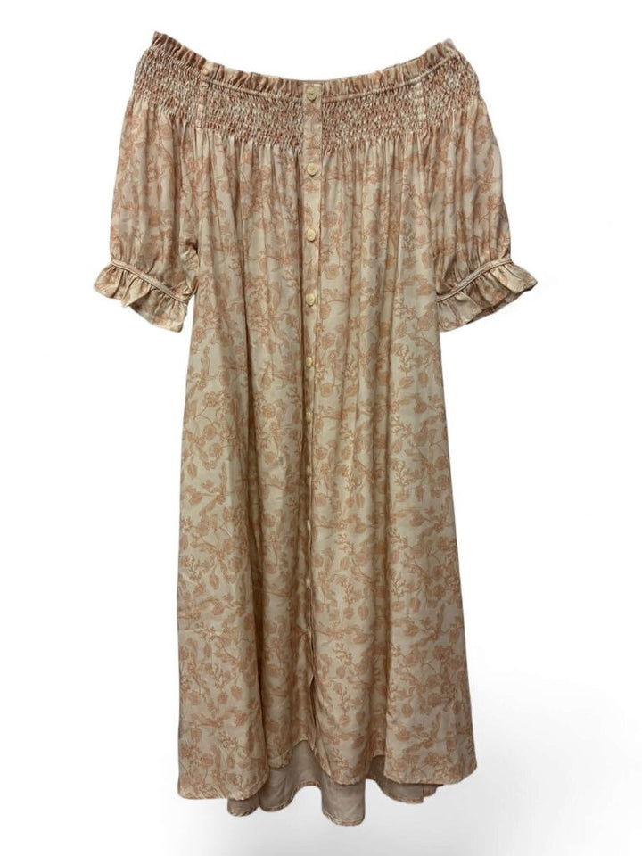 Sancia Off-the-Shoulder Buttoned Mini Dress - Size Small