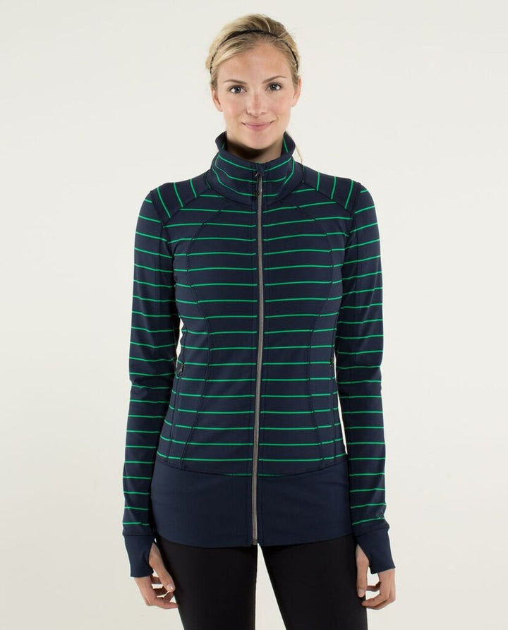 Lululemon Nice Asana Jacket Slalom Stripe Inkwell - Size 12